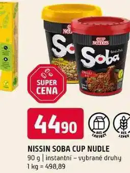 Terno NISSIN SOBA CUP NUDLE 90 g instantní vybrané druhy nabídka