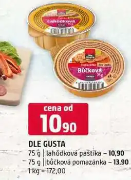 Terno DLE GUSTA 75 g lahůdková paštika 75 g bůčková pomazánka nabídka