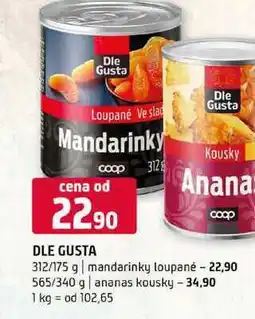 Terno Die Gusta mandarinky loupané ananas kousky nabídka