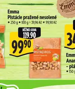 Albert Emma pistácie pražené nesolené nabídka