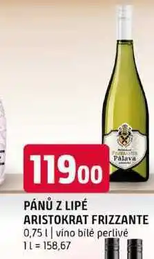 Terno PÁNŮ Z LIPÉ ARISTOKRAT FRIZZANTE 0,75l nabídka