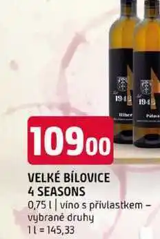 Terno VELKÉ BÍLOVICE 4 SEASONS 0,75l víno s přívlastkem vybrané druhy nabídka