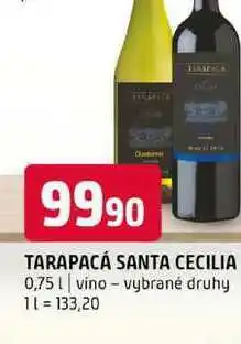 Terno TARAPACÁ SANTA CECILIA 0,75l vino vybrané druhy nabídka