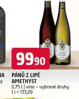 Terno PÁNŮ Z LIPÉ AMETHYST 0,75l víno vybrané druhy nabídka