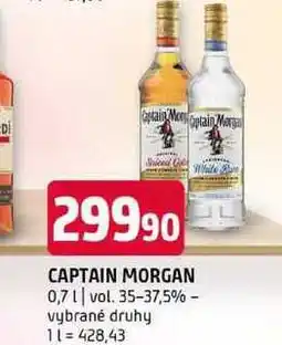 Terno CAPTAIN MORGAN 0,7l vol. 35-37,5% vybrané druhy nabídka