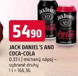 Terno JACK DANIEL'S AND COCA-COLA 0,33l míchaný nápoj vybrané druhy nabídka