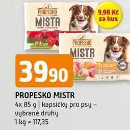Terno PROPESKO MISTR 4x 85 g kapsičky pro psy vybrané druhy nabídka