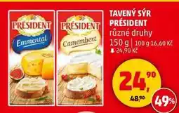 Penny Market TAVENÝ SÝR PRESIDENT různé druhy, 150 g nabídka
