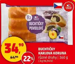 Penny Market BUCHTIČKY KARLOVA KORUNA různé druhy, 360 g nabídka