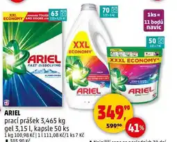Penny Market ARIEL prací prášek, 3,465 kg, gel 3,15 l, kapsle 50 ks nabídka