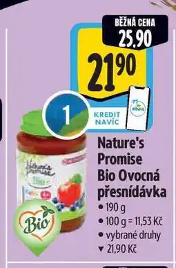 Albert Nature's Promise Bio Ovocná přesnídávka 190 g nabídka