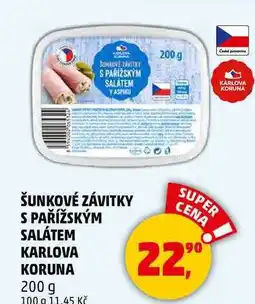 Penny Market ŠUNKOVÉ ZÁVITKY S PAŘÍŽSKÝM SALÁTEM KARLOVA KORUNA, 200 g nabídka
