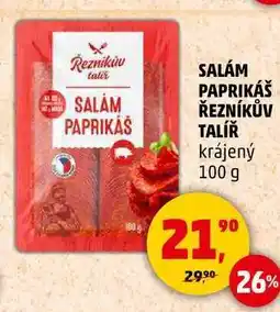 Penny Market SALÁM PAPRIKAŠ ŘEZNÍKŮV TALÍŘ krájený, 100 g nabídka