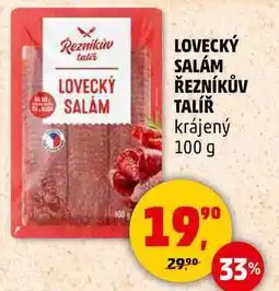 Penny Market LOVECKÝ SALÁM ŘEZNÍKŮV TALÍŘ krájený, 100 g nabídka