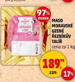 Penny Market MASO MORAVSKÉ UZENÉ ŘEZNÍKŮV TALÍŘ, 1 kg nabídka