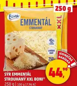 Penny Market SÝR EMMENTÁL STROUHANÝ XXL BONI, 250 g nabídka