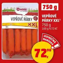 Penny Market VEPŘOVÉ PÁRKY XXL, 750 g nabídka
