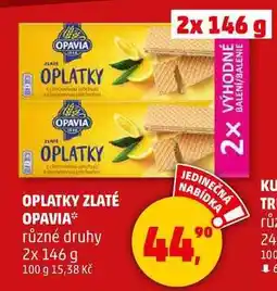 Penny Market OPLATKY ZLATÉ OPAVIA různé druhy, 2x 146 g nabídka