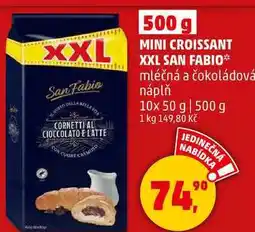 Penny Market MINI CROISSANT XXL SAN FABIO mléčná a čokoládová náplň, 10x 50 g nabídka