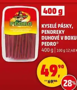 Penny Market KYSELÉ PÁSKY, PENDREKY DUHOVÉ V BOXU PEDRO, 400 g nabídka