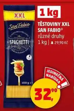 Penny Market TĚSTOVINY XXL SAN FABIO různé druhy, 1 kg nabídka