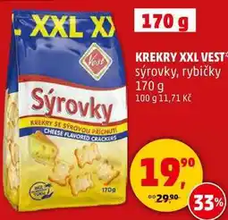 Penny Market KREKRY XXL VEST sýrovky, rybičky, 170 g nabídka