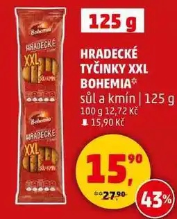 Penny Market HRADECKÉ TYČINKY XXL BOHEMIA sůl a kmín, 125 g nabídka