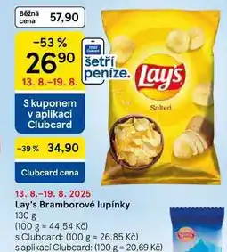 Tesco Lay's Bramborové lupínky, 130 g nabídka