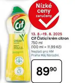 Tesco Cif Čisticí krém citron, 750 ml nabídka