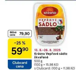 Tesco Krásno Vepřové sádlo škvařené, 500 g nabídka