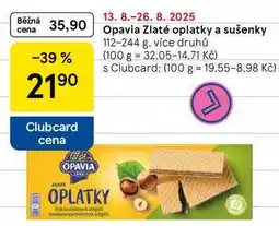 Tesco Opavia Zlaté oplatky a sušenky, 112-244 g, více druhů nabídka
