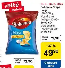 Tesco Bohemia Chips mega, 190-200 g nabídka