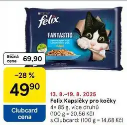 Tesco Felix Kapsičky pro kočky, 4× 85 g, více druhů nabídka