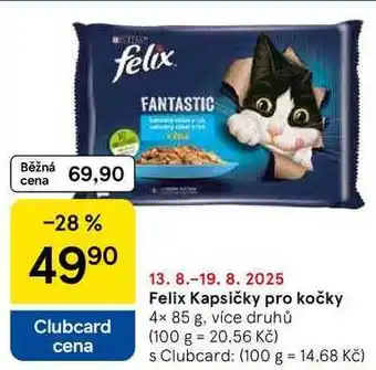 Tesco Felix Kapsičky pro kočky, 4× 85 g, více druhů nabídka