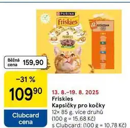 Tesco Friskies Kapsičky pro kočky, 12× 85 g nabídka