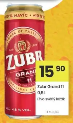 Kubík potraviny Zubr Grand 11 Pivo světlý ležák nabídka