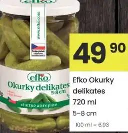 Kubík potraviny Efko Okurky delikates nabídka