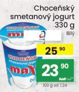 Kubík potraviny Choceňský smetanový jogurt nabídka