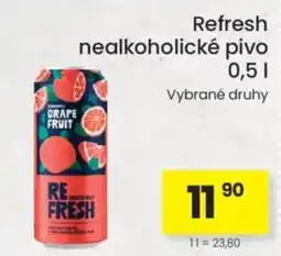 Kubík potraviny Refresh nealkoholické pivo nabídka