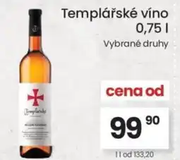 Kubík potraviny Templářské víno nabídka