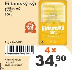 COOP DISKONT Eidamský sýr plátkovaný 20% nabídka