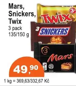 COOP DISKONT Mars, Snickers, Twix nabídka