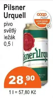 COOP DISKONT Pilsner Urquell pivo světlý ležák nabídka