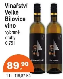COOP DISKONT Vinařství Velké Bílovice víno nabídka