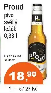 COOP DISKONT Proud pivo světlý ležák nabídka