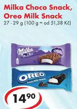 CBA Milka Choco Snack, Oreo Milk Snack, 27-29 g nabídka