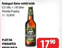 Partner Maloobchodní síť RADEGAST Ratar světlý ležák nabídka