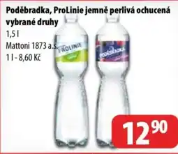 Partner Maloobchodní síť Poděbradka, prolinie jemně perlivá ochucená vybrané druhy nabídka