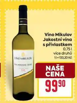 Billa Víno Mikulov Jakostní vína s přívlastkem 0,75l nabídka