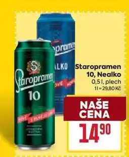 Billa Staropramen Nealko 0,51, plech nabídka
